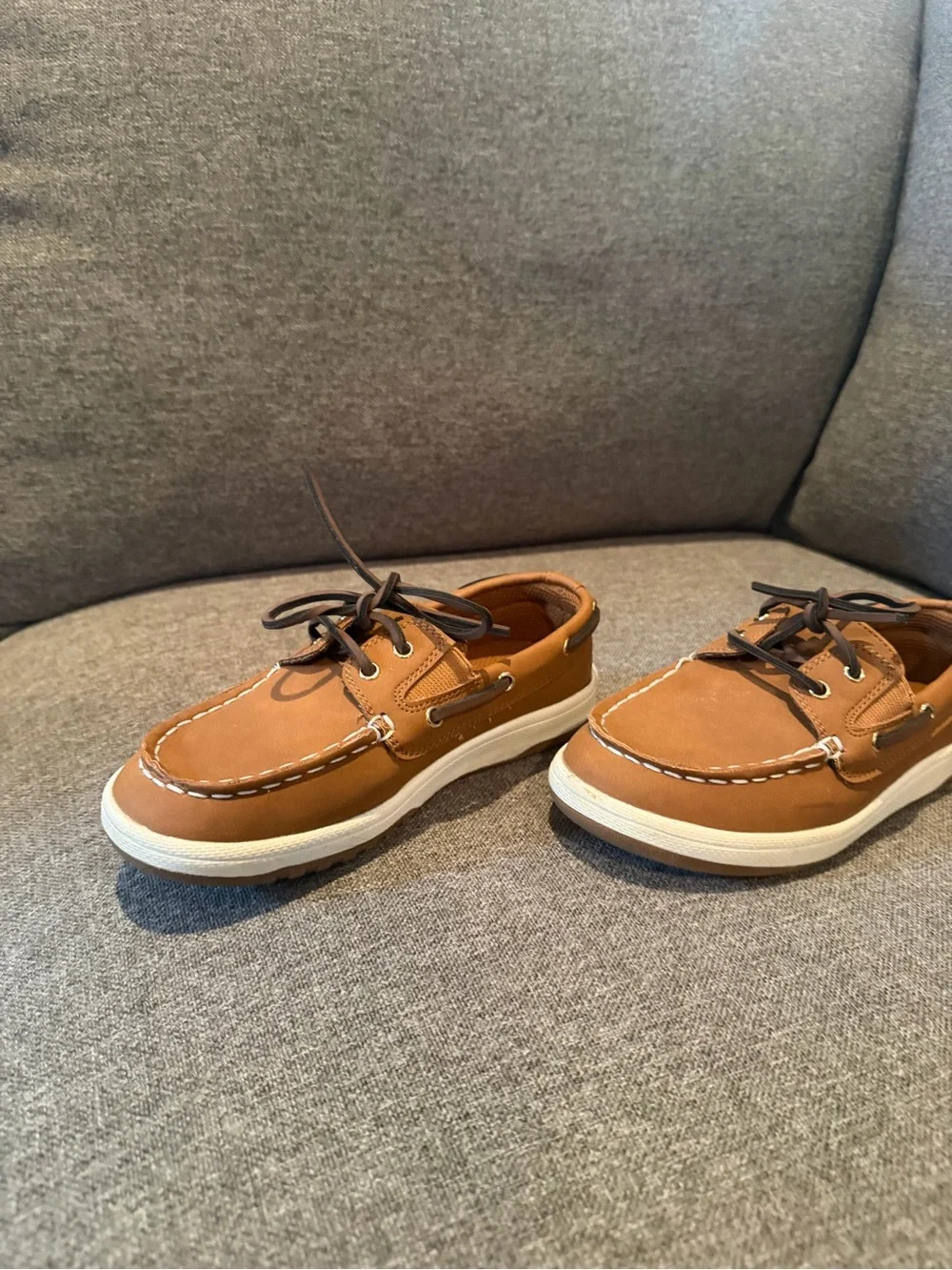 Sonoma Kids Moccasins in Chestnut Brown with White Soles